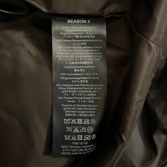 NWT Yeezy Season 3 Waxed Cotton Puffer - Picture 5 of 10